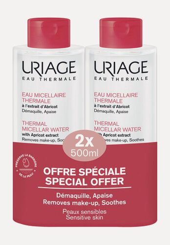 Изображение товара URIAGE Набор Мицеллярная вода для чувствительной кожи лица и контура глаз очищающая, 2 шт.