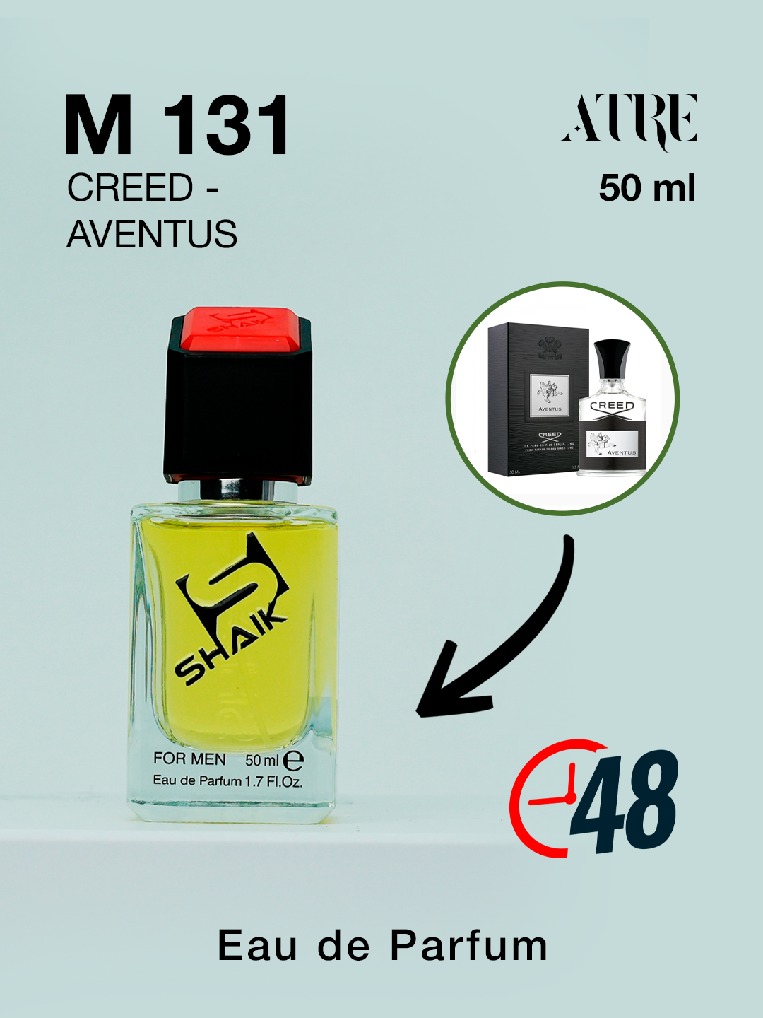 Парфюмерная вода CREED - AVENTUS, Shaik M131, мужские духи, 50мл — фото 1