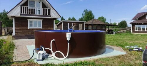 Изображение товара Морозоустойчивый Бассейн Лагуна 4,0 х 1,25м, (полная комплектация) цвет коричневый
