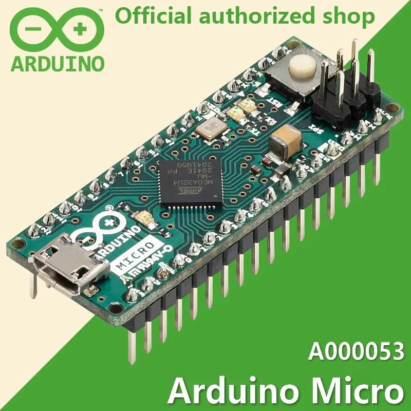 Arduino Micro A 000053 Комплект макетной платы ATmega32U4, новый оригинальный аутентичный итальянский импорт, A000053