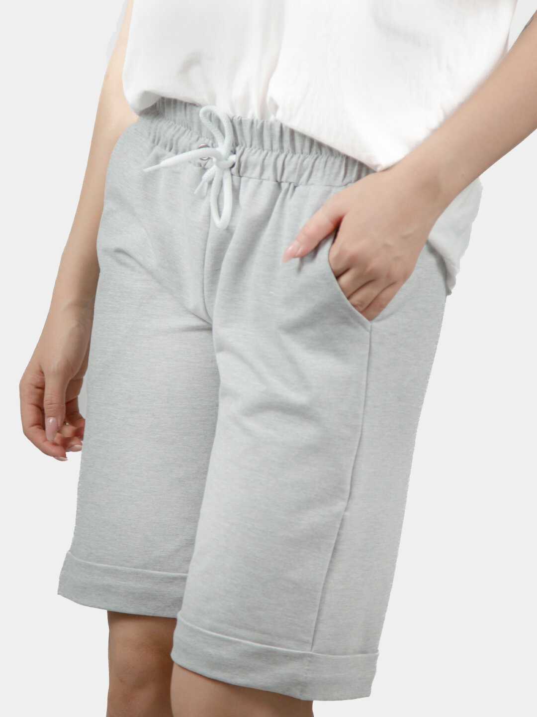 Шорты , размер L, серебряный — фото 1