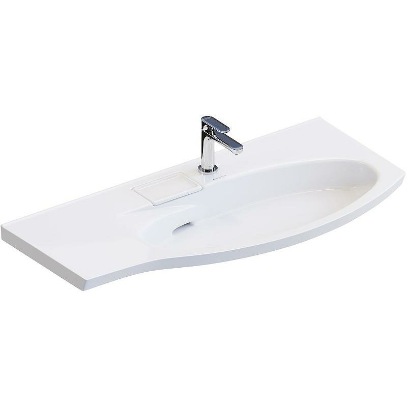 Раковина Kerama Marazzi Riva 100 R RV. wb.100Rh Белая глянцевая, керамика, подвесная полувстраиваемая