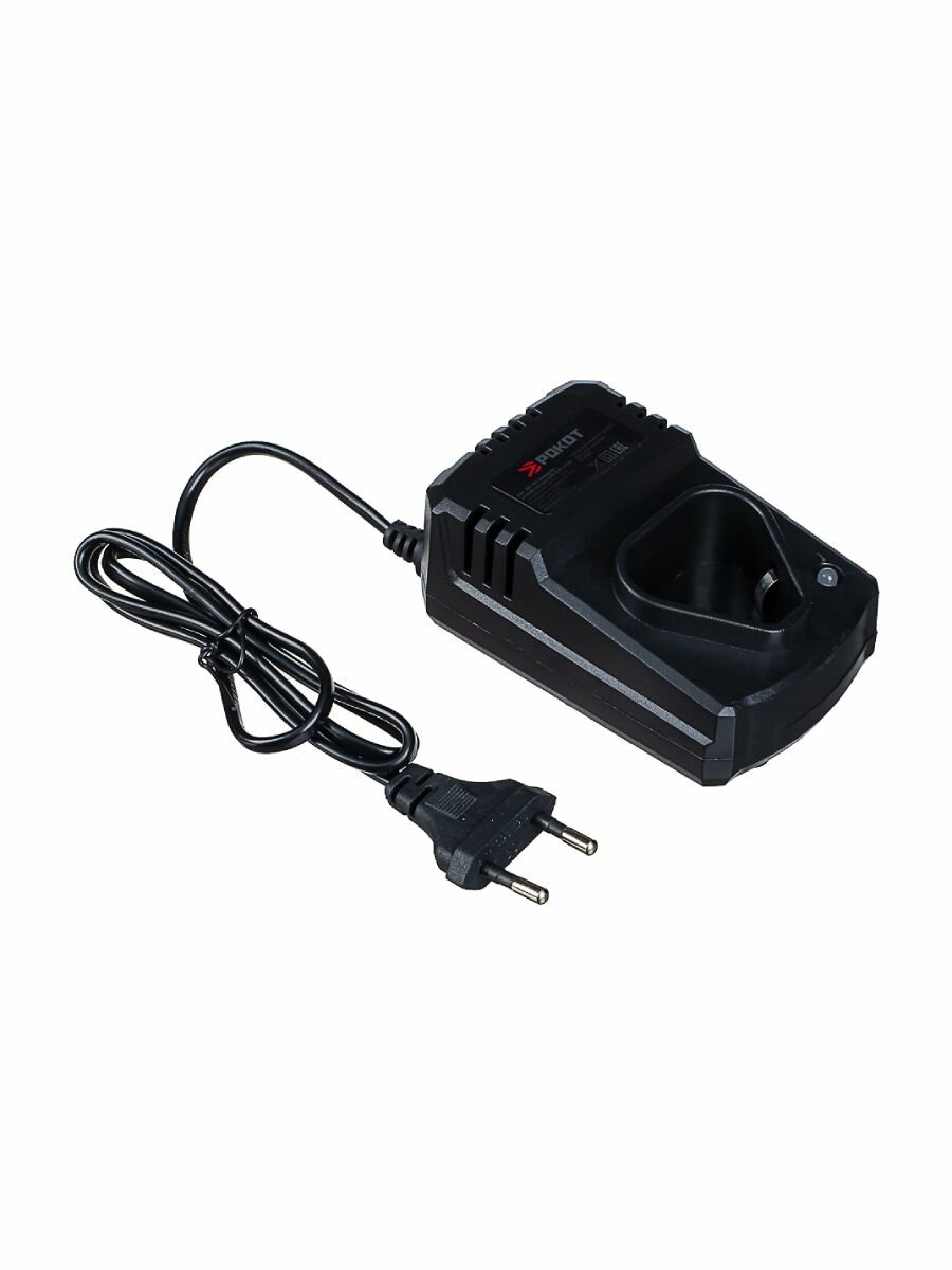 Зарядное устройство РОКОТ, для шуруповертов, 12V, LiIon, 2 слота, черное — фото 1