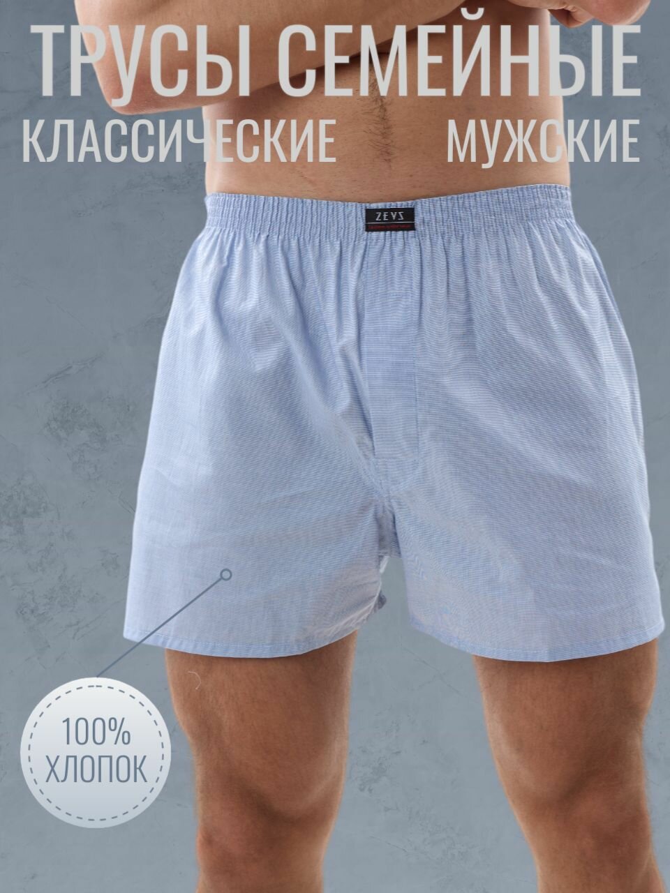 Трусы Zevs, размер 3XL, голубой