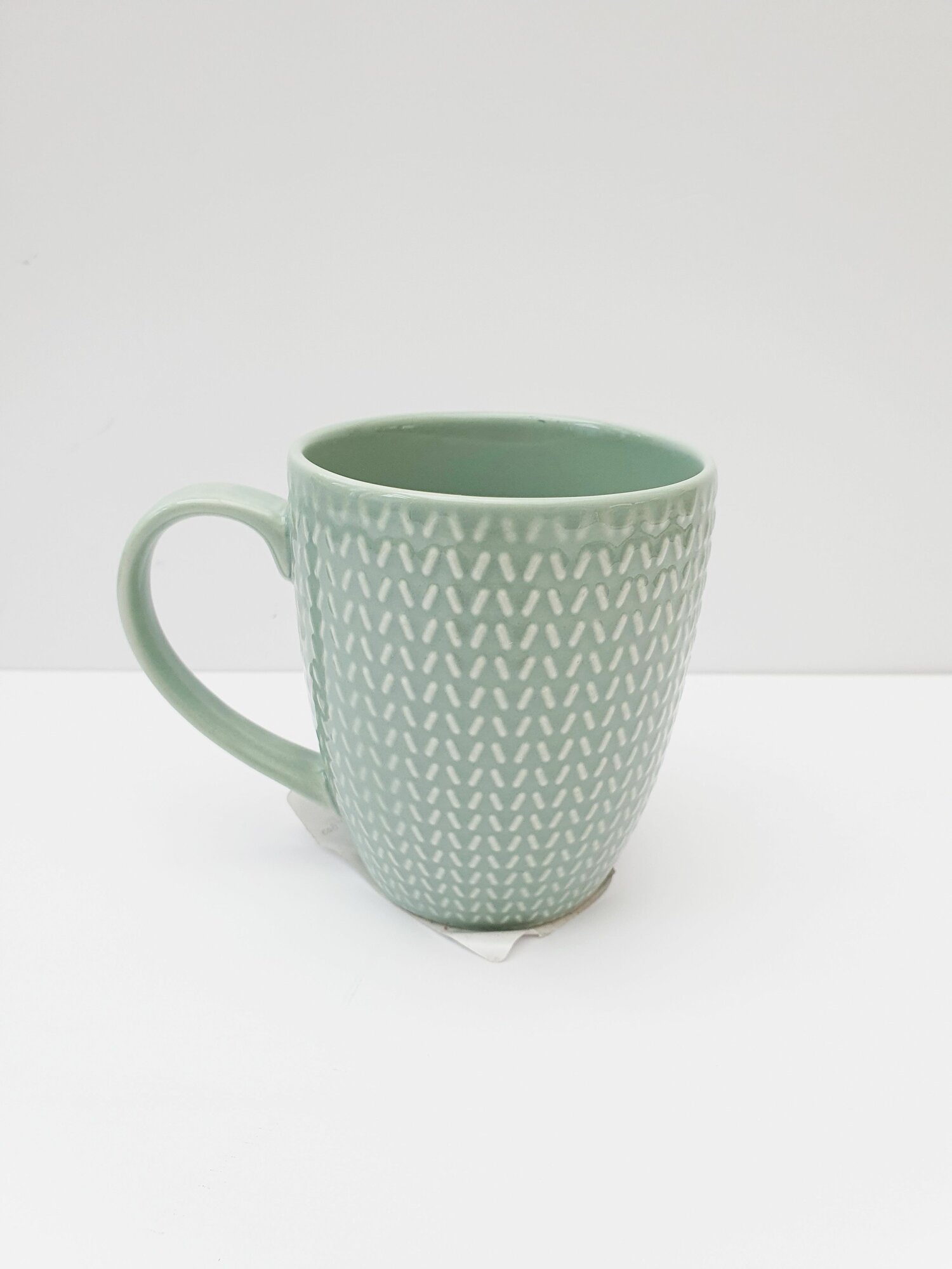 Кружка фарфоровая  Corallo   цвет шалфей  360ml  H 10 см  Без инд  упаковки 