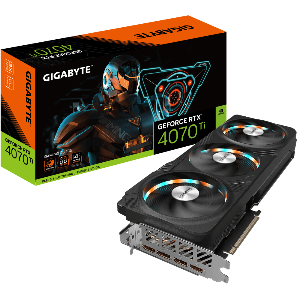 Видеокарта GIGABYTE GeForce RTX 4070 Ti GAMING OC 12GB (GV-N407TGAMING OC-12GD), Retail