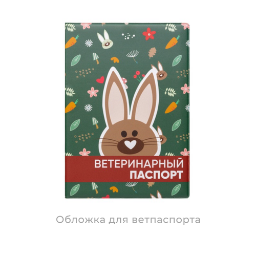 Обложка для ветпаспорта KIKI & RIKI "Брусничный лес", зеленая, ПВХ