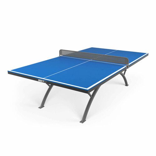 Антивандальный теннисный стол всепогодный уличный UNIX Line 14 мм SMC зеленый (Blue/Grey), сетка, 2 ракетки, 3 мяча