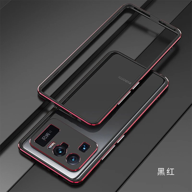 Чехол для Xiaomi 11 ультра Алюминиевый металлический бампер MI 11 ультра рамка металлическая защитная пленка для камеры для Xiaomi 11 Ультра чехол для телефона, Red-Black, Xiaomi 11 Ultra