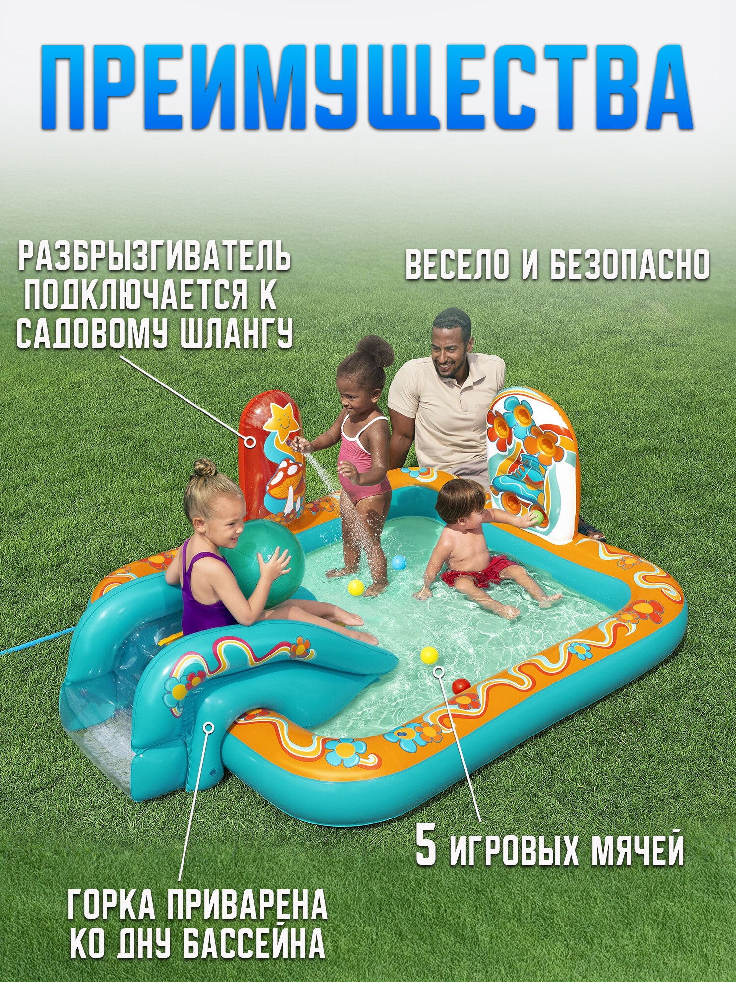Игровой центр надувной 193*152*74см 189л Bestway 53164 — фото 1
