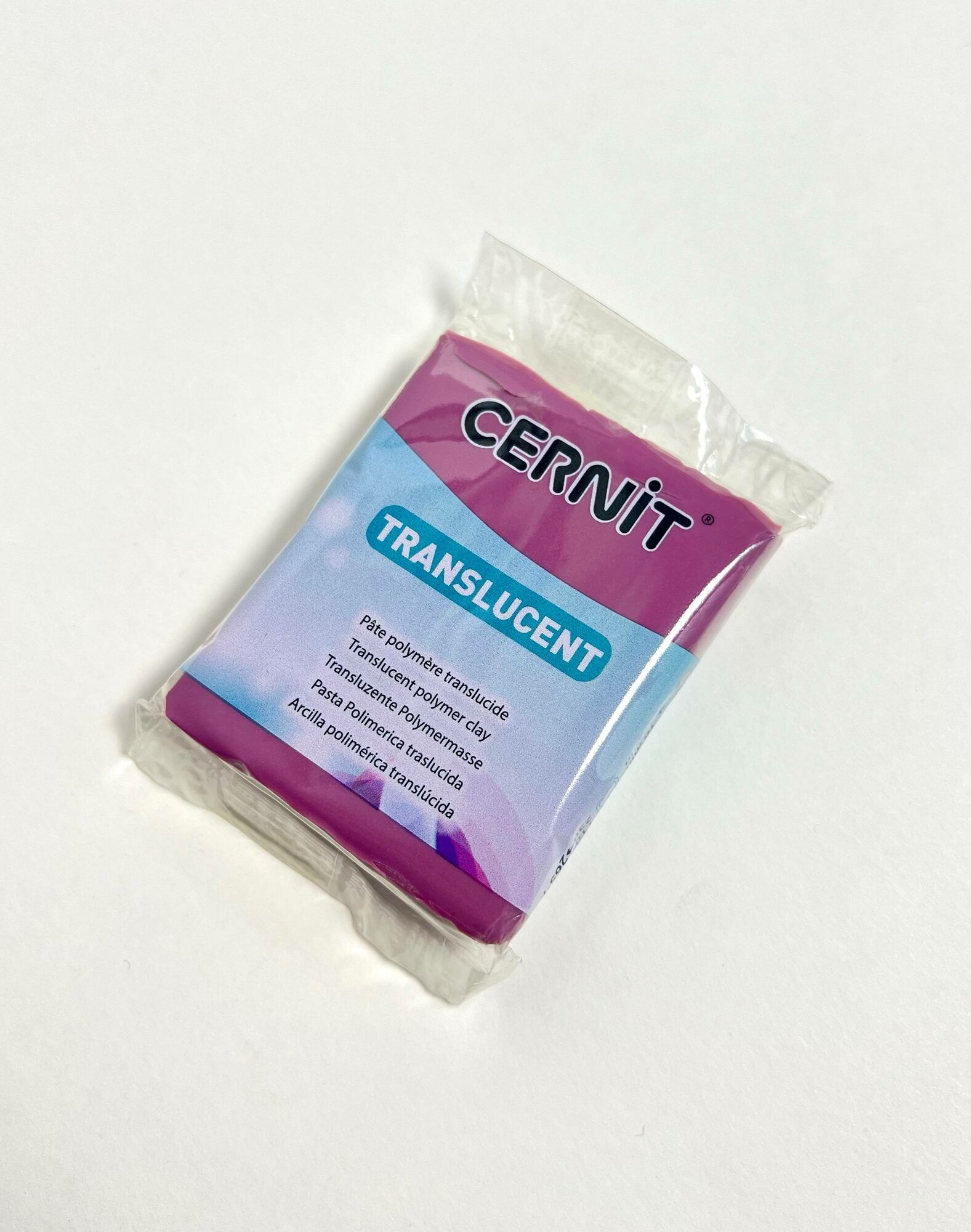 Полимерная глина Cernit "Translucent bordeaux", цвет бордовый, 56 грамм для лепки из полмерной глины — фото 1