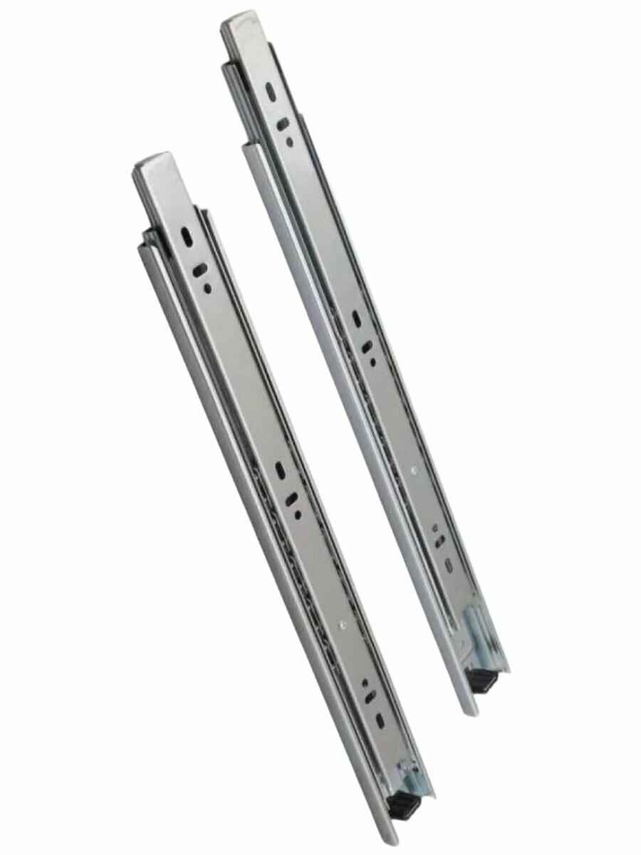 Направляющие шариковые на 450 мм полного выдвижения для мебели ящиков и тумб С доводчиком