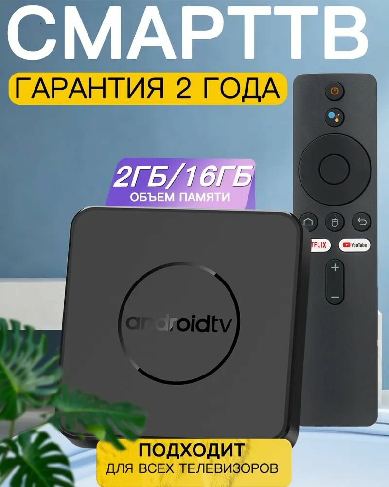 Смарт ТВ приставка для телевизора, медиаплеер Q96 ATV.(Андроид, 8К, Wi-Fi, 8+128 Гб) / Android тв бокс / Обновленная версия 2025 года