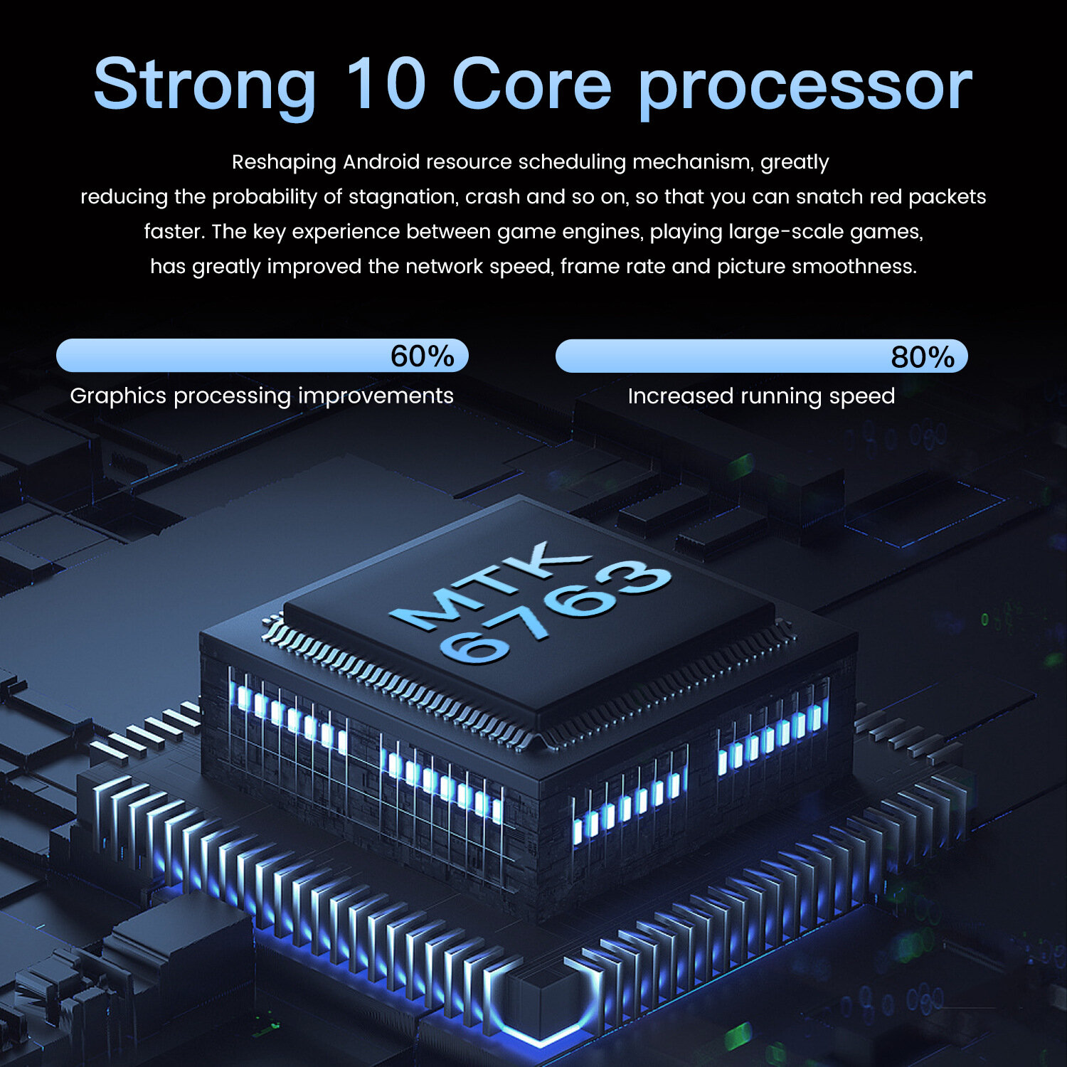 Смартфон M10plus, европейский стандарт, серо-голубой, длительное время автономной работы — фото 1