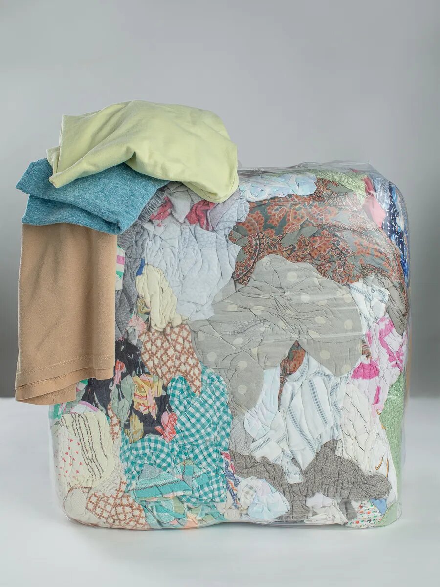 Ветошь в брикетах обтирочный материал для удаления пятен и грязи 10кг