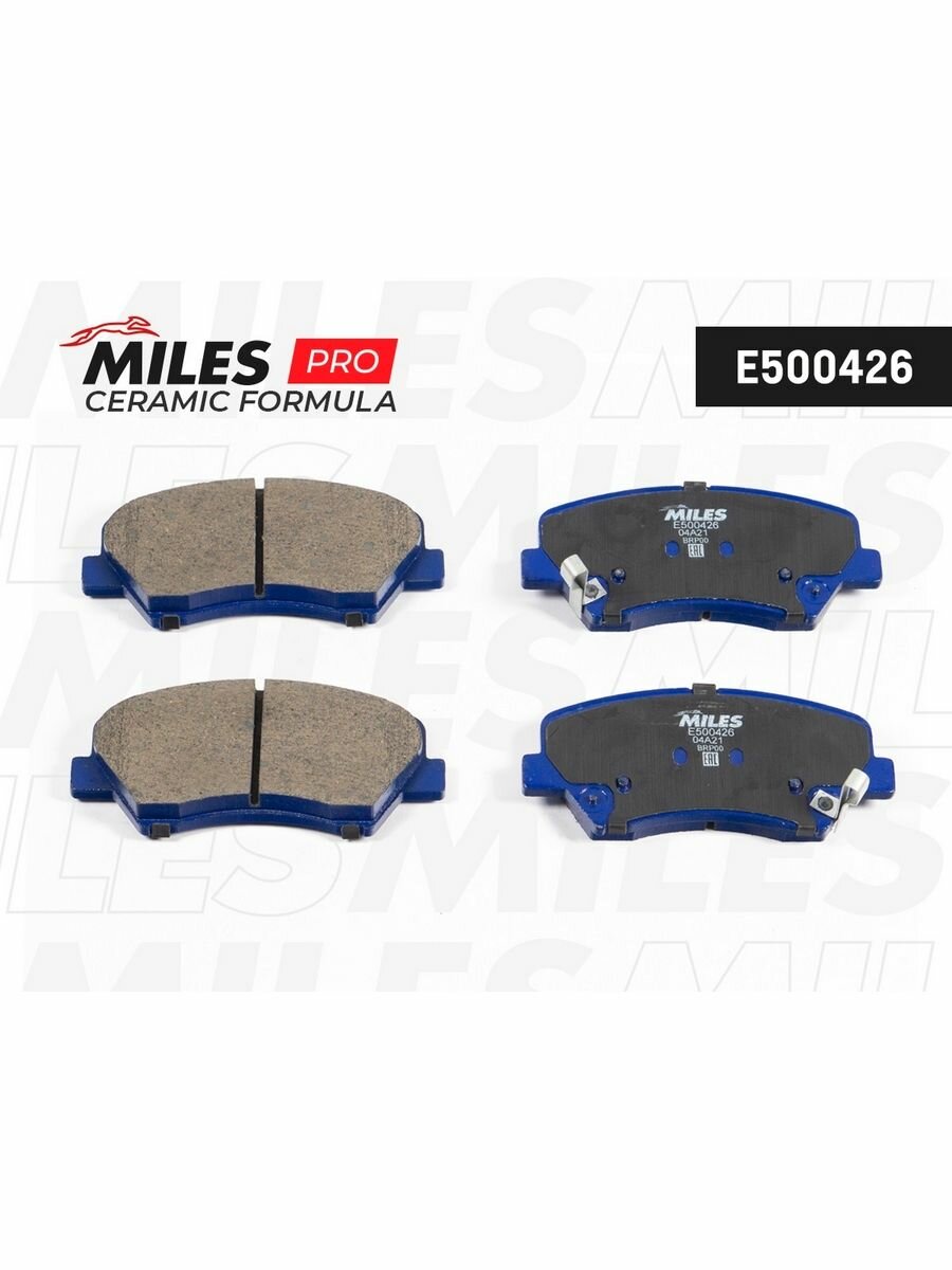 Колодки тормозные дисковые передние (со звуковым предупреждением) MILES E500426 для HYUNDAI i30, KIA ceed