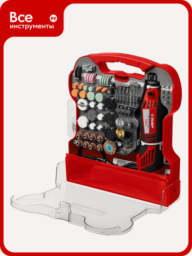 Изображение товара Электрический гравер ЗУБР с набором мини-насадок, 172 предмета ЗГ-130ЭК H172, выполнения широкого спектра