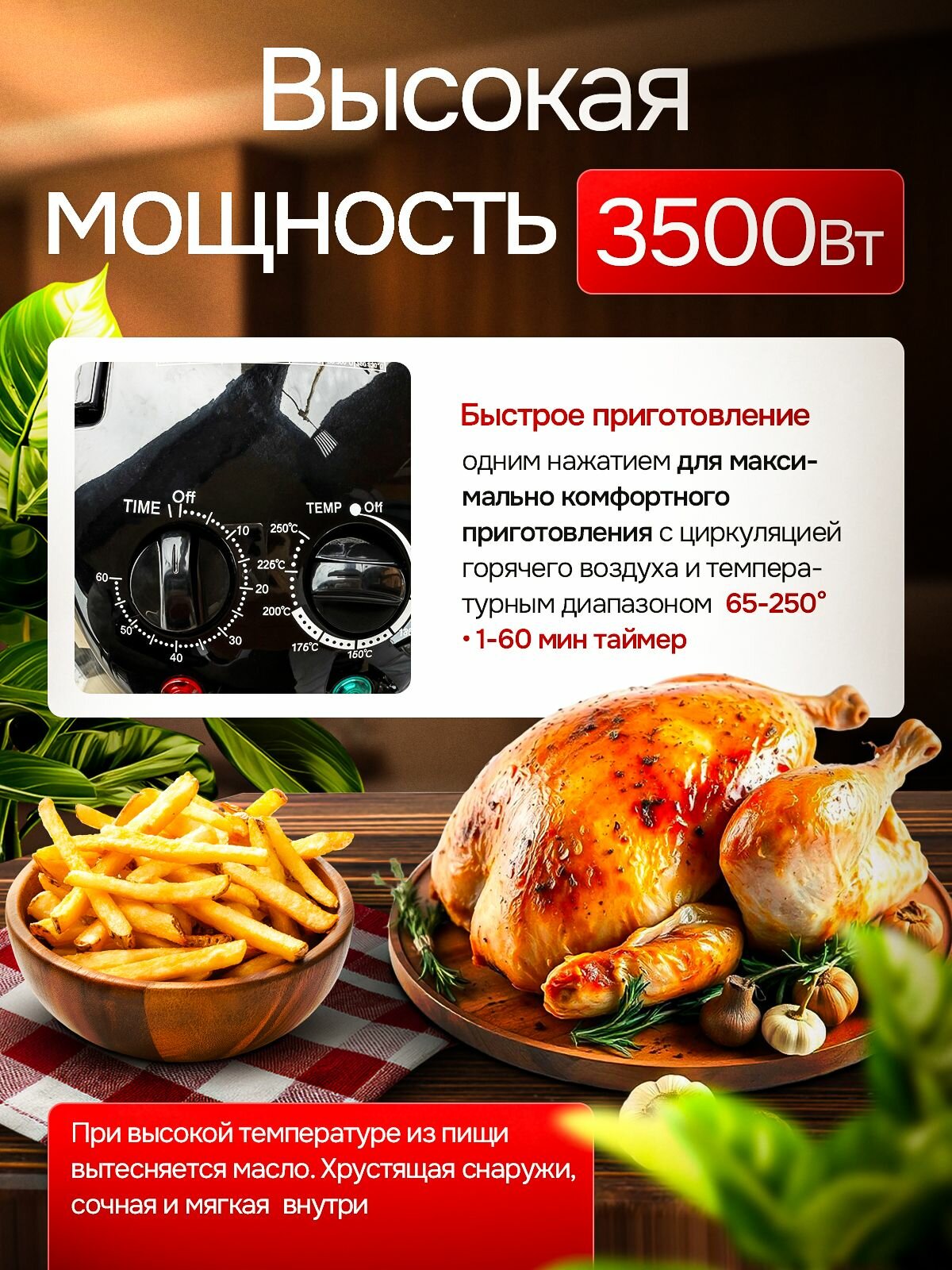 Электрогрили Xiaomi Xiaomi Аэрогриль гриль, прозрачный, черный