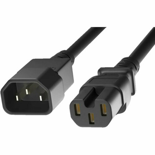 Кабель питания Ks-is KS-857B-1.5 IEC-C14 - IEC-C15 1.5м черный