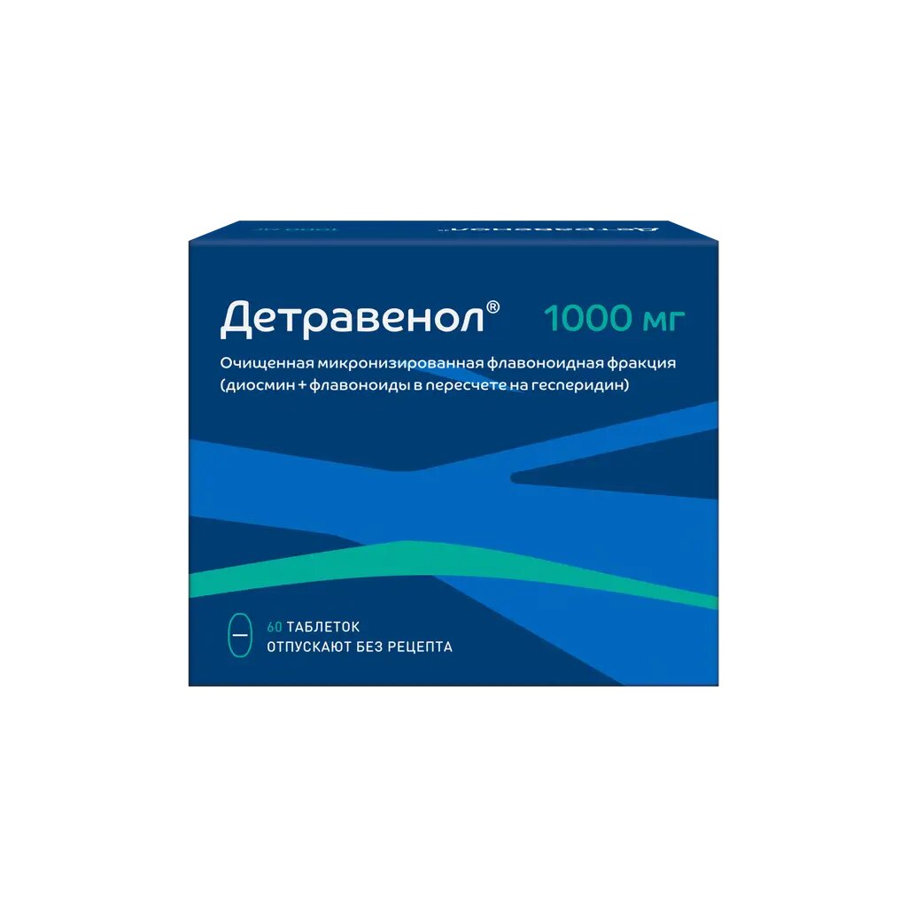 Детравенол таблетки покрыт. плен. об. 1000 мг 60 шт