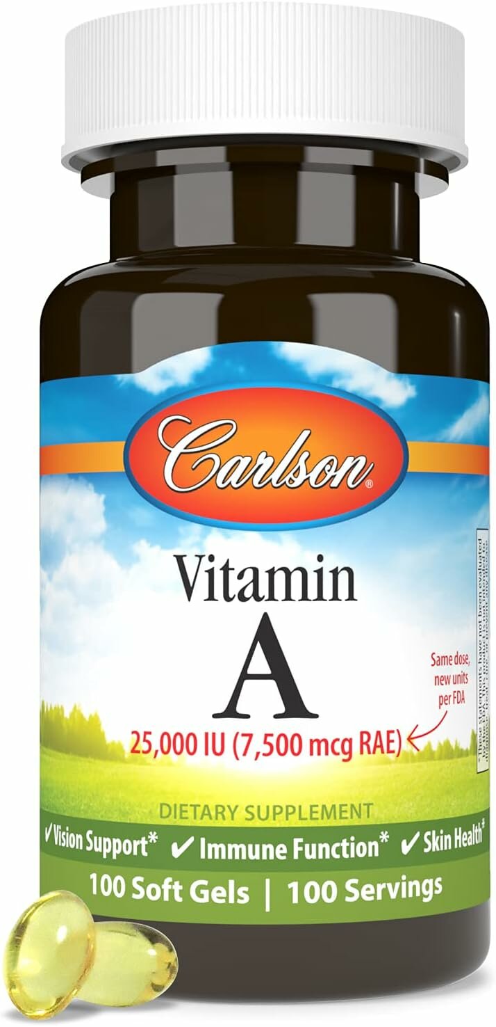 Витамин A Carlson Vitamin A 25000 IU 100 soft gels (витамин А)
