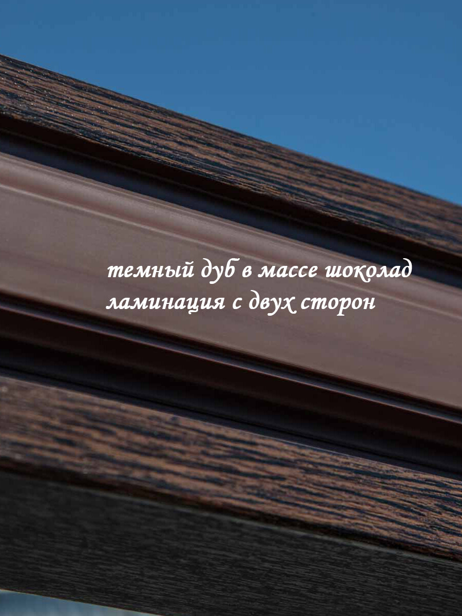 Входная дверь ПВХ (Ширина х Высота) 900х2200 Melke 70 мм, правая, поворотная, 2-х камерный мультипакет, ВИД двери со стороны улицы (петель), цвет с 2 сторон Темный дуб, ключ-завертка, многозапорный замок — фото 1