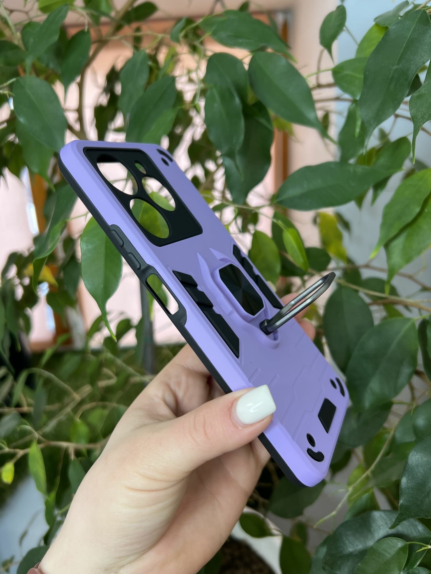 Чехол на Infinix Hot 40 и 40 Pro / Инфиникс Хот 40 и 40 Про противоударный ring (Сиреневый) — фото 1