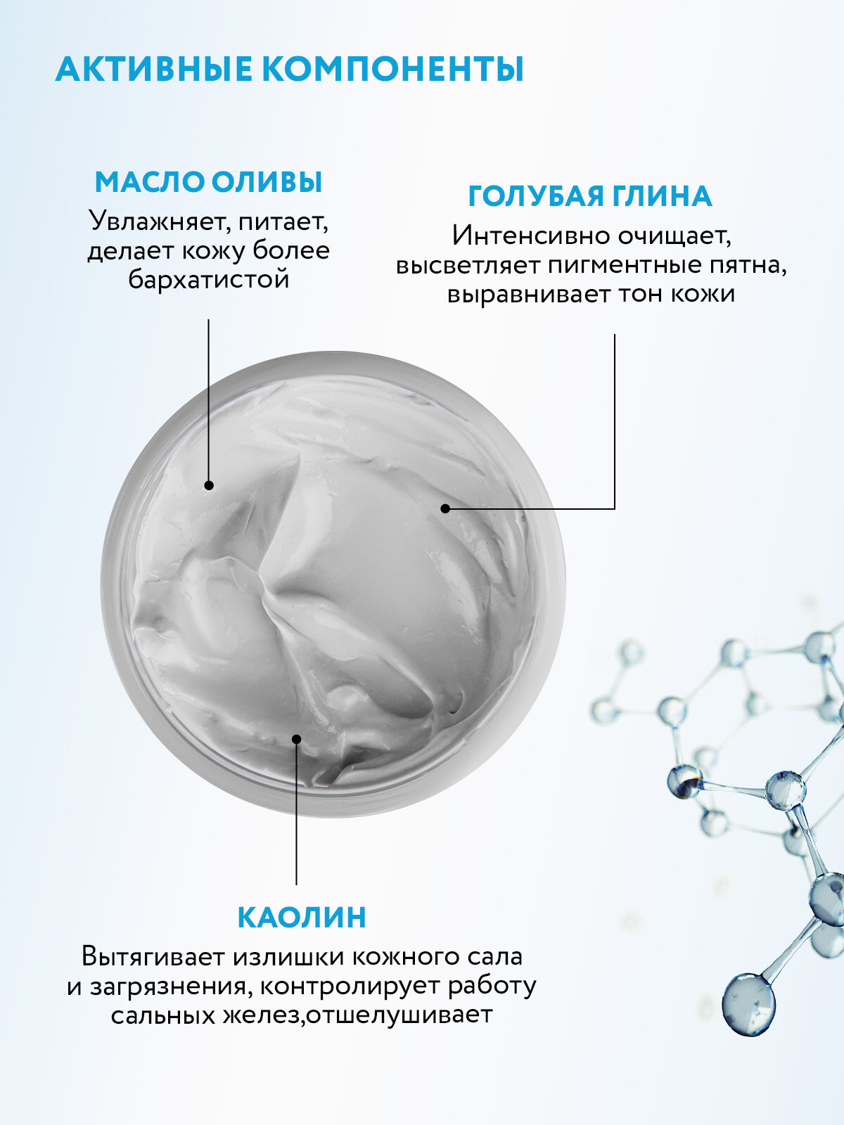 ARAVIA Маска для лица мультиактивная с голубой глиной Mineral Clay Mask, 100 мл — фото 1