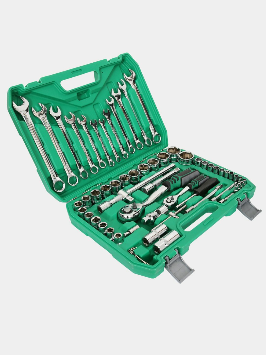 Набор инструментов, набор ключ 61 элементов, кейс, профессиональный — фото 1