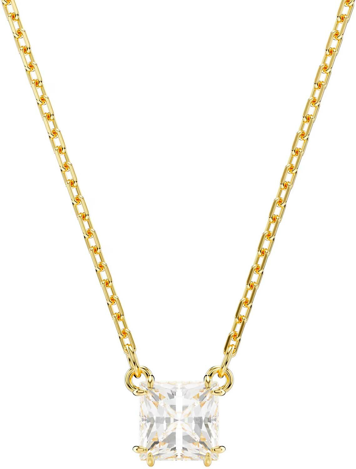 Колье SWAROVSKI, кристаллы Swarovski, длина 45 см, бесцветный, золотой — фото 1