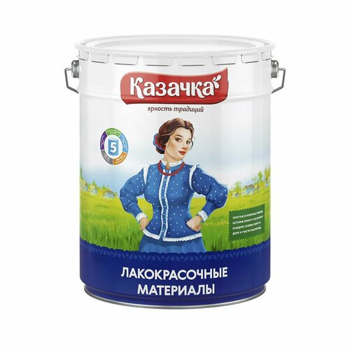 фото Краска масляная казачка ма-15, бирюзовая, 20 кг, для наружных и внутренних работ
