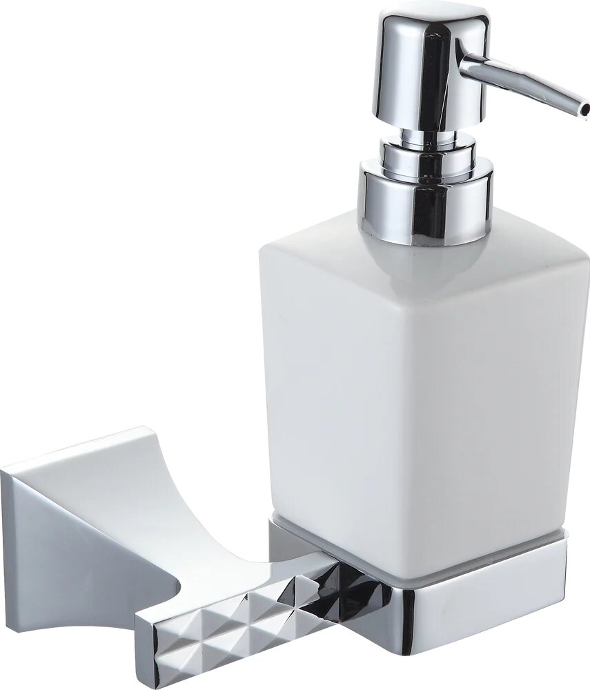 Дозатор Bronze de Luxe Grani 4013 белый  подвесной  стеклянный  хром