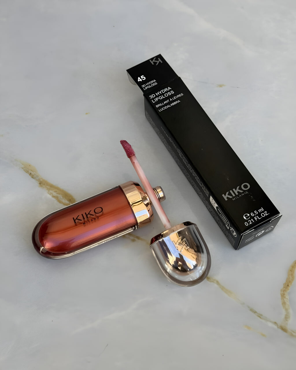 Помада для губ KIKO Milano 45, финиш влажный, розовый; коричневый, 6,5мл