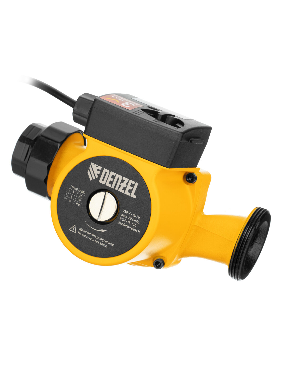 Циркуляционный насос Denzel CP32-6 напор 6 м 70 л/мин 1 м кабель монт. длина 180 мм 99414