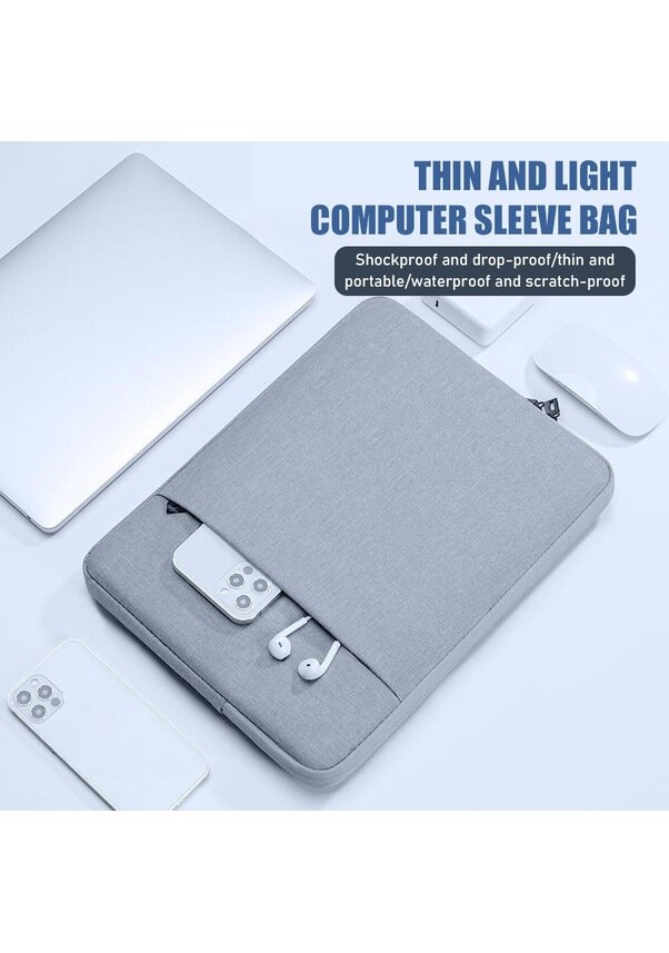 Картинки Сумка-чехол для ноутбука Macbook Pro Air, Xiaomi, Huawei, HP, Dell, Lenovo, 11", 14", 15,6", серая, для ноутбуков 11 дюймов и других устройств