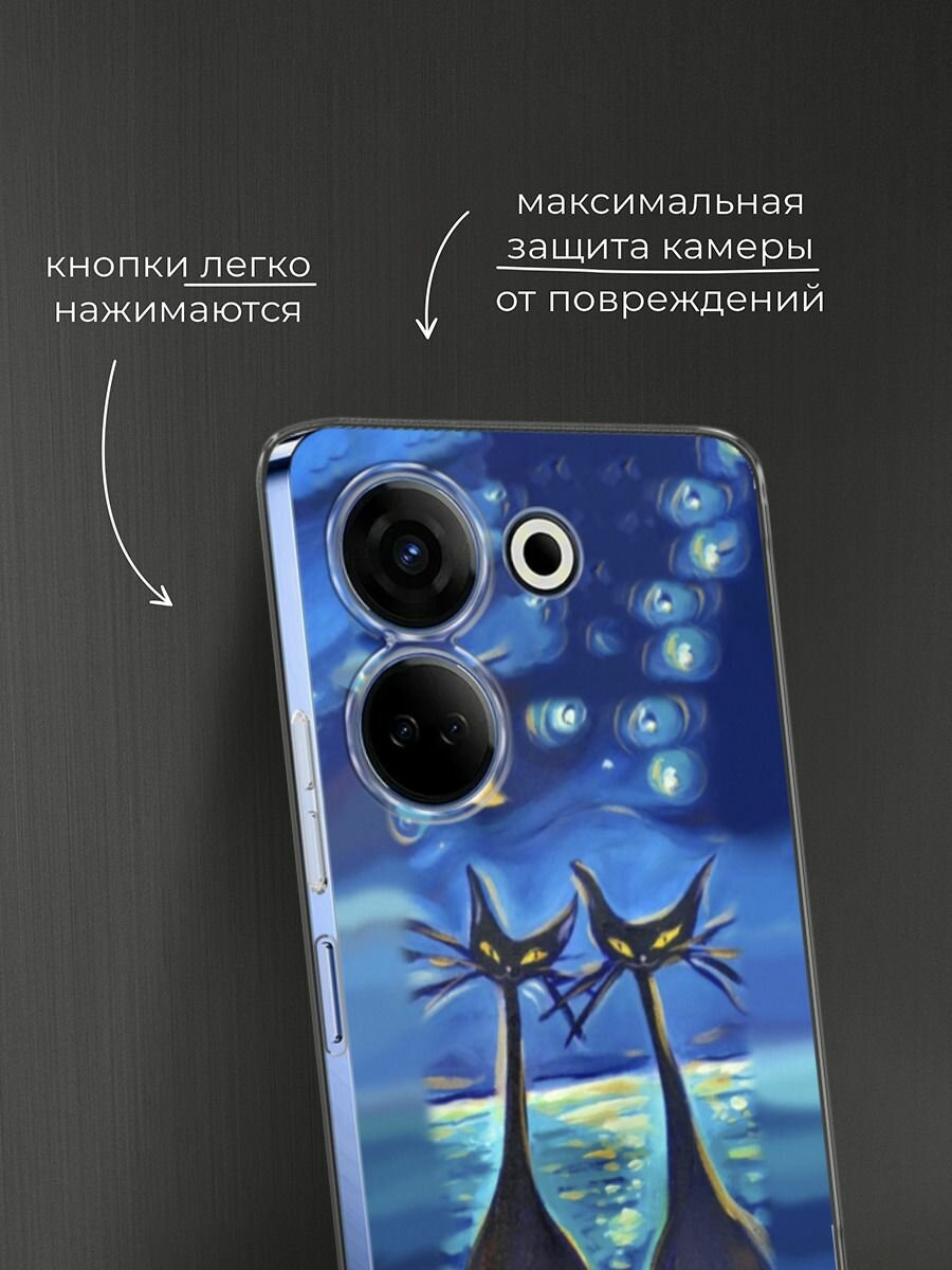 Чехол на Tecno Camon 20/20 Pro 4G / Текно Камон 20/20 Pro 4G с принтом "Влюбленные котики 7" — фото 1