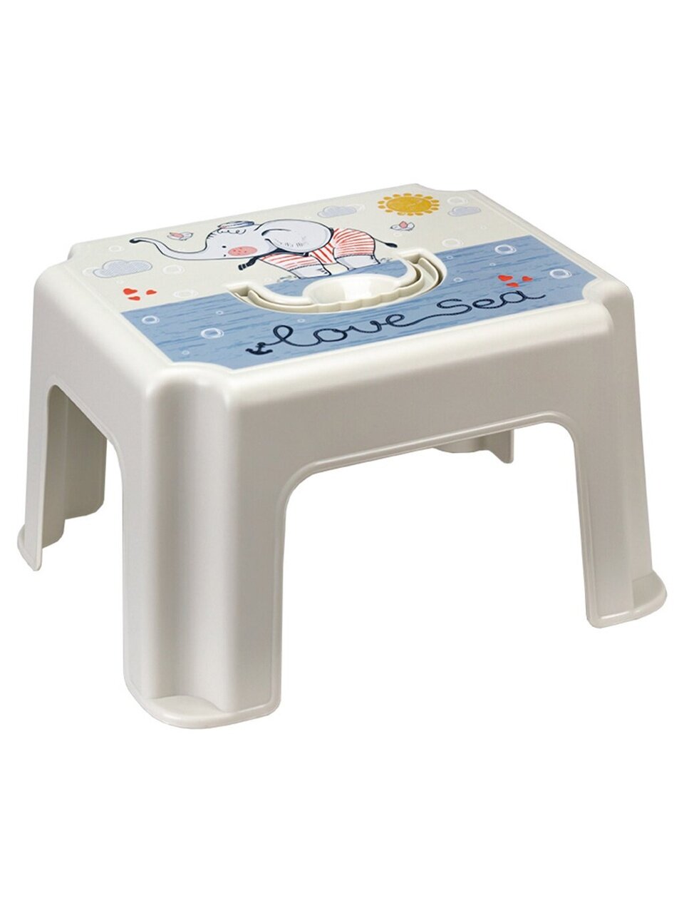 Табурет детский пластик Idea Слоник с ручкой 26х31х19 см М 2290