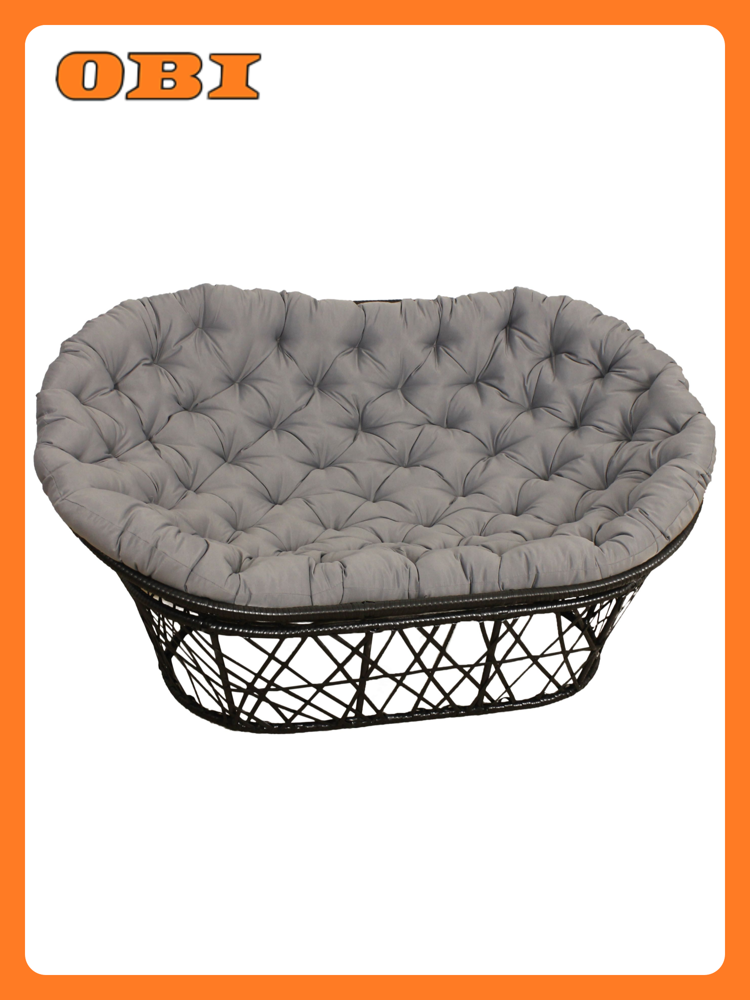 Диван садовый GreenGard "Дэнди" искусственный ротанг серый 165x90x104 см