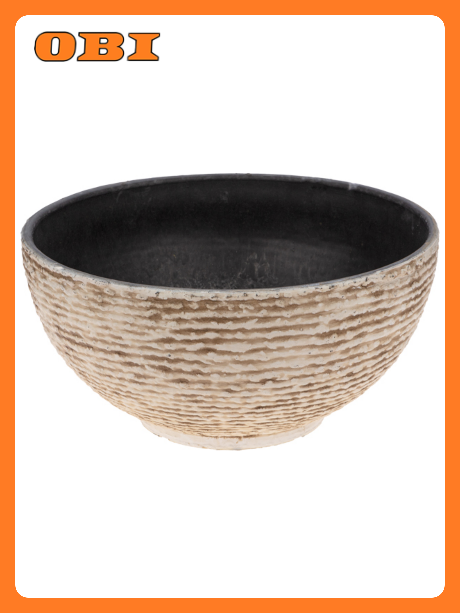 Кашпо-миска с эффектом камня Polistone bowl 405х20см песочный