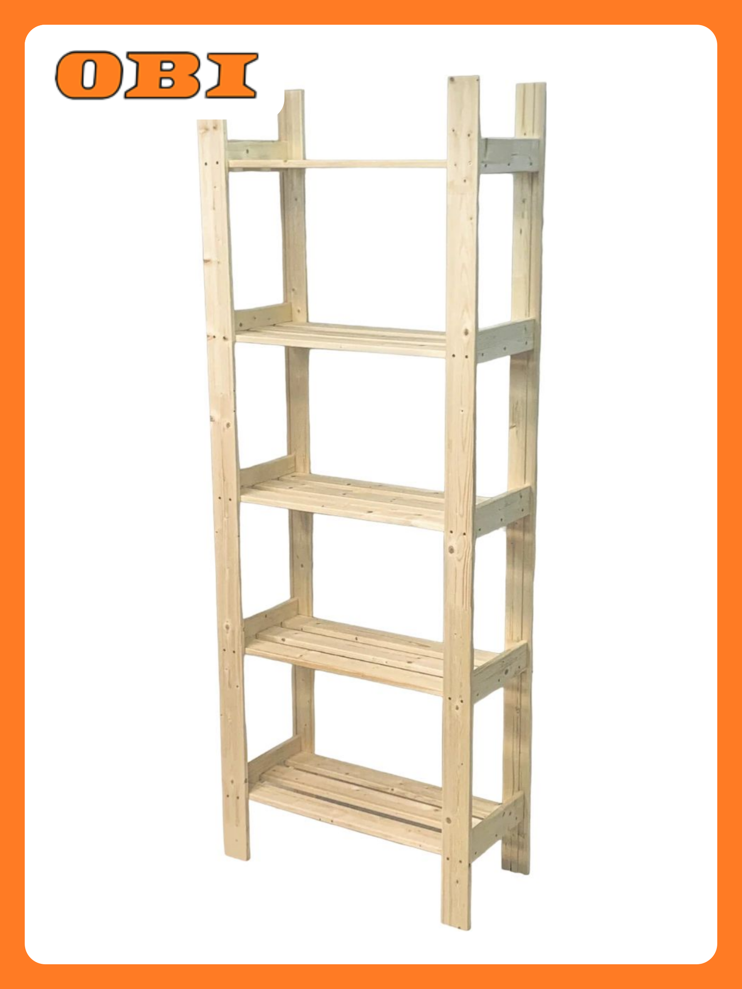 Стеллаж универсальный дерево 170x64x29 см 5 полок коричневый