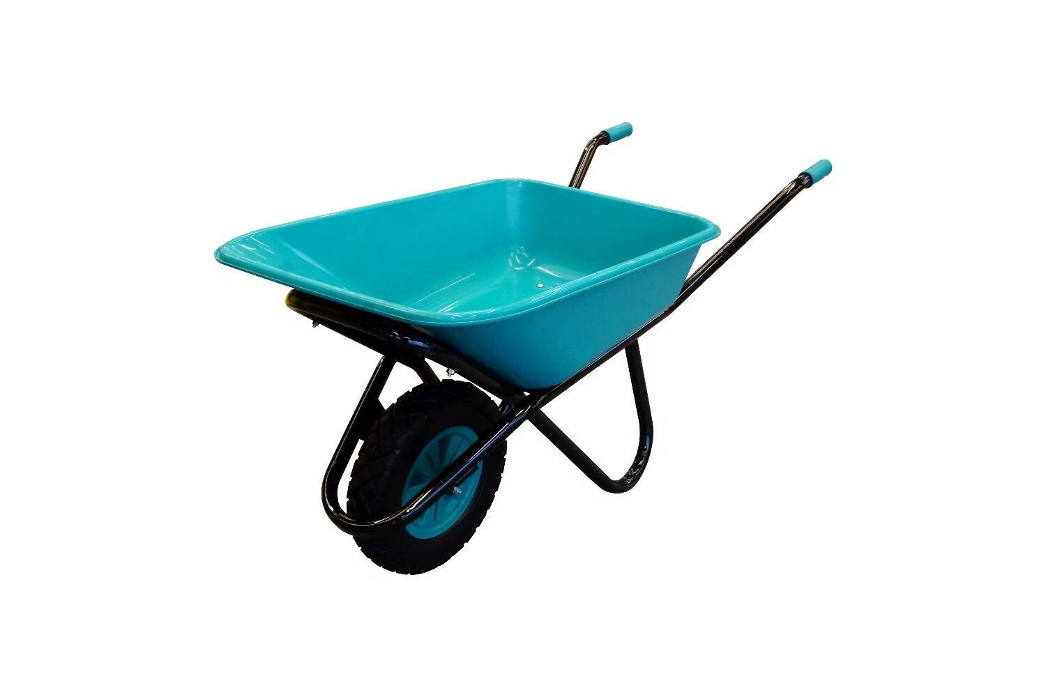 Тачка садовая Бирюзовая Грузоподъемность 180кг Объем 120л Одноколесная
