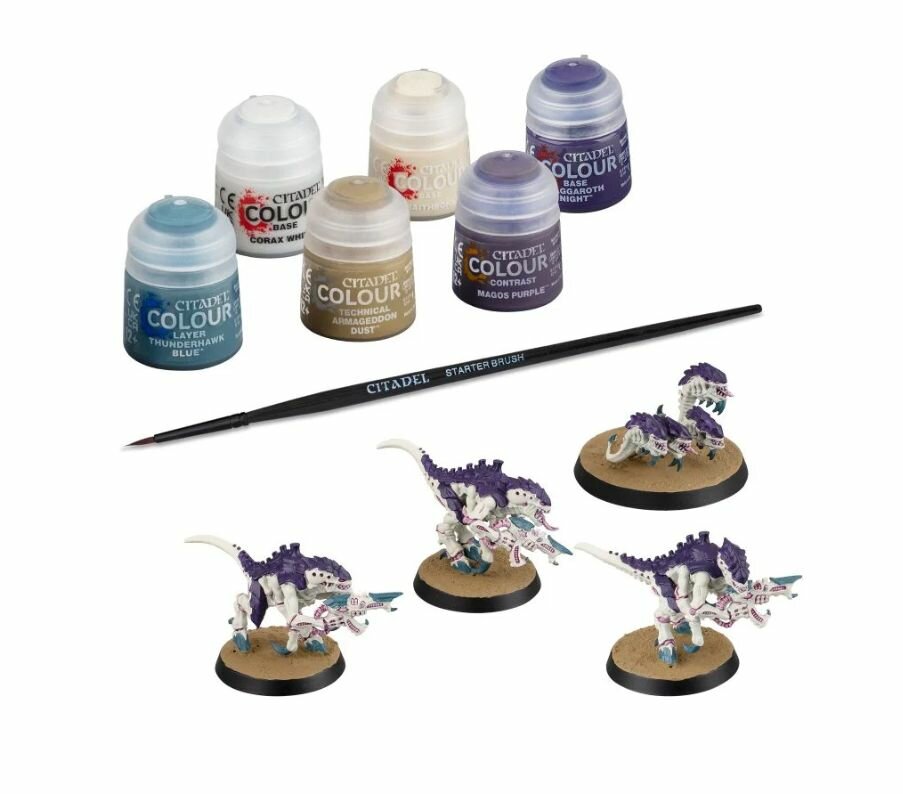 Набор Миниатюр с красками Tyranid Paint Set Warhammer 40000