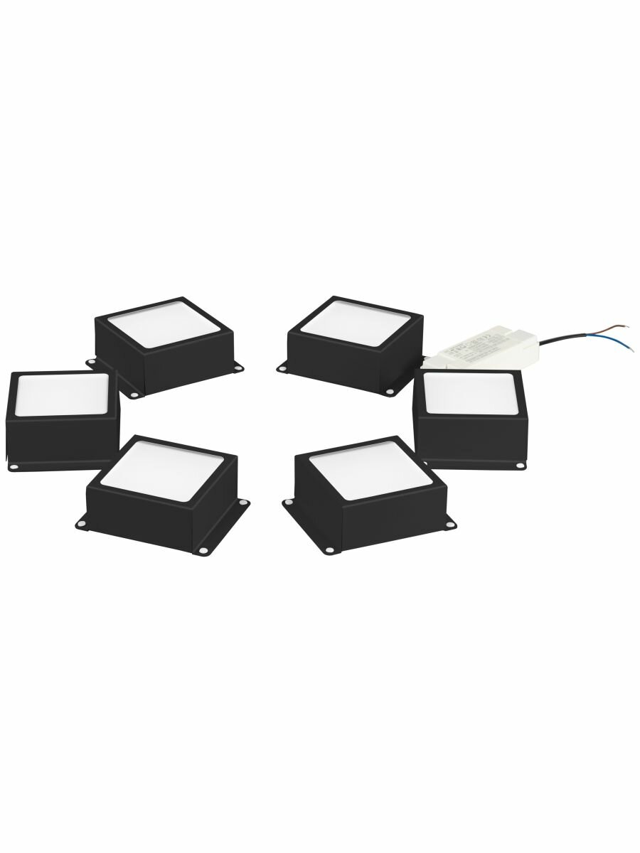 Светильник светодиодный ЭРА SPO-646-3-5K-B6 с драйвером 36Вт 5000К грильято черный 6 кубиков