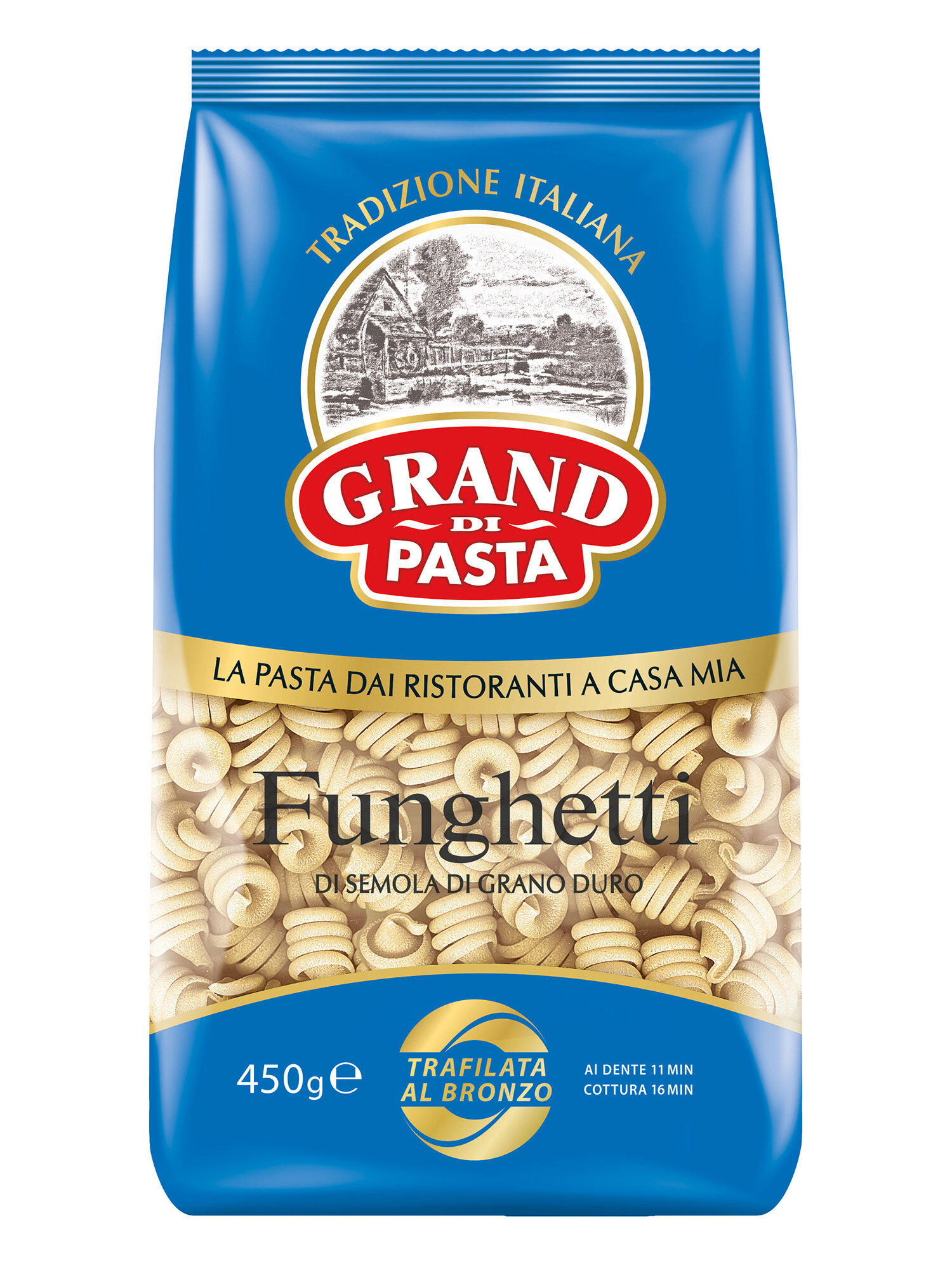 Макаронные изделия Grand Di Pasta Funghetti, пакет, 450г х 2шт — фото 1