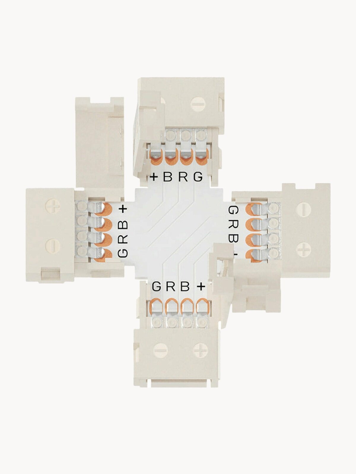 Коннектор для светодиодной ленты RGB 10 мм для X-образного соединения