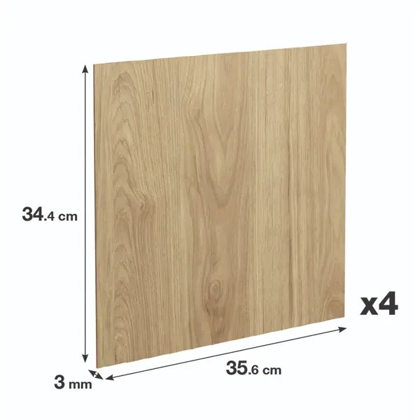 Задняя стенка Spaceo Kub 344x344 мм двпо/ХДФ цвет дуб