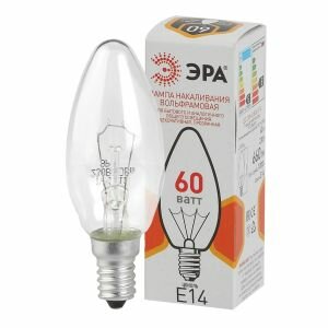 Лампа накаливания ЭРА 60 Вт Е27 230 В свечка