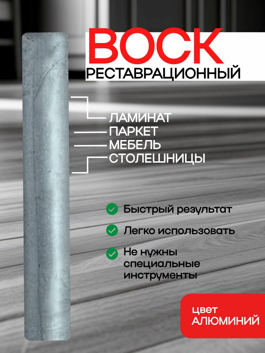 Воск для реставрации ламината мебели и паркета алюминиевый на блистере.