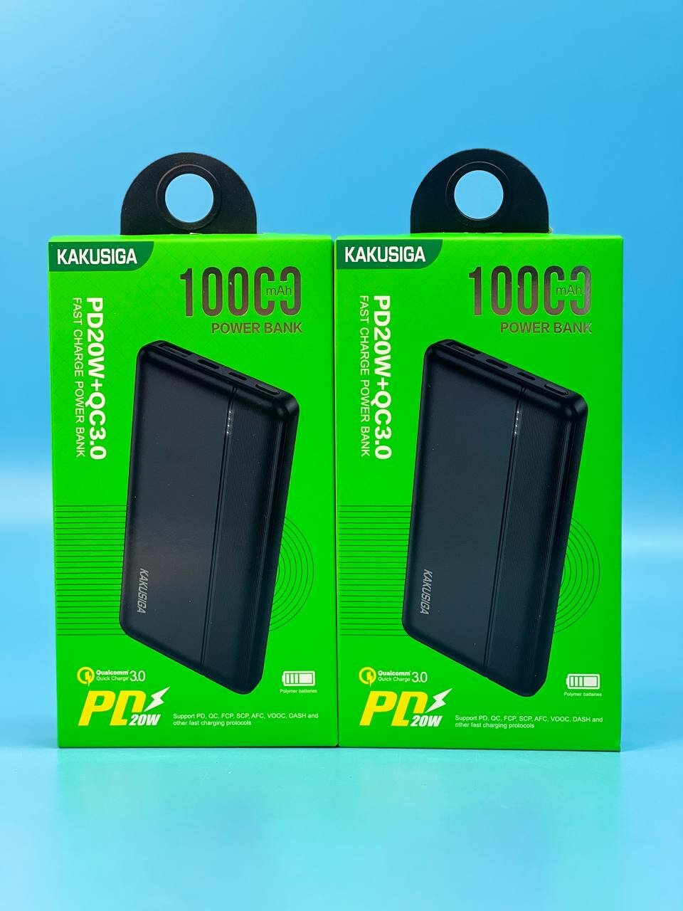 Мощный внешний аккумулятор KAKUSIGA KSC-684, 10000 mAh, портативный, черный