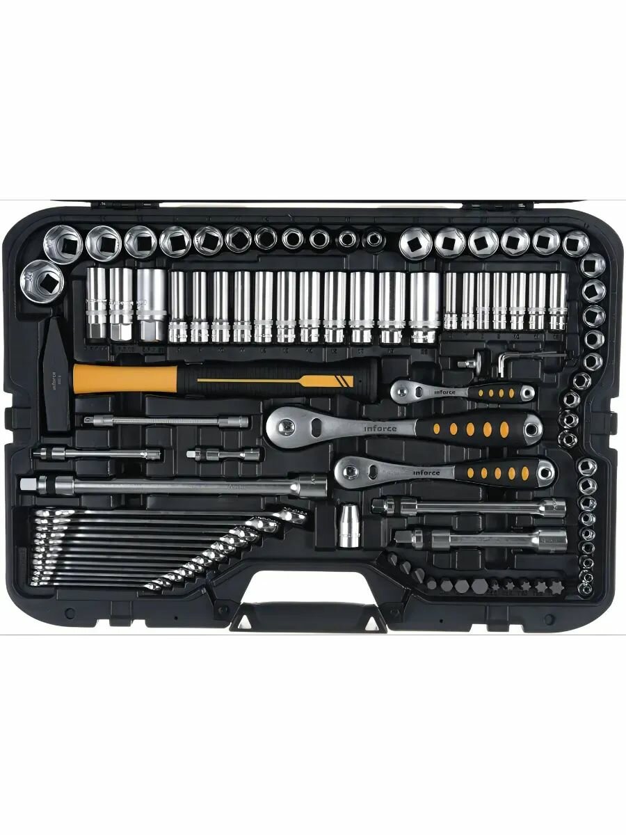 Набор инструментов Inforce 150 пр. 1/2",3/8",1/4", Проф. — фото 1